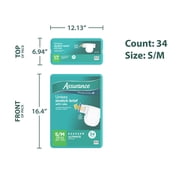 Assurance Unisex Stretch Briefs with Tabs, S/M, 34 Count
