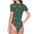 thumbnail image 4 of Naloa Watermelon Women's Short-Sleeved Onesie, One-Piece Swimsuit for Parties, dates, clubs - Large, 4 of 9