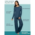 thumbnail image 3 of Vanity Fair Women's Beyond Comfort Modal Pajama Set, Long Sleeve, SilverGreen Heather, L, 3 of 4