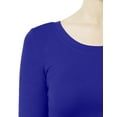 thumbnail image 4 of J. METHOD Women's Long Sleeve Scoop Neck Crop Top Solid Basic Casual Cropped T Shirts NEWT19 Royal Blue L, 4 of 6