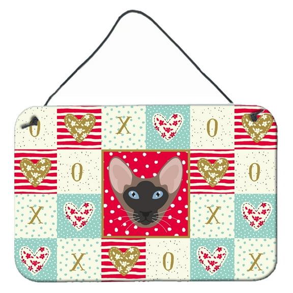 Carolines Treasures CK5141DS812 Oriental Bicolor Cat Love Wall or Door Hanging Prints 8x12 multicolor