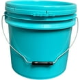 thumbnail image 4 of 4 Gallon Bucket with Lid 2 pcs Bulk Pack, Aqua Blue Food Safe Material, Blue Plastic Bucket with Handle and Lid, 2 Pack Food Storage Pail for All ., 4 of 4