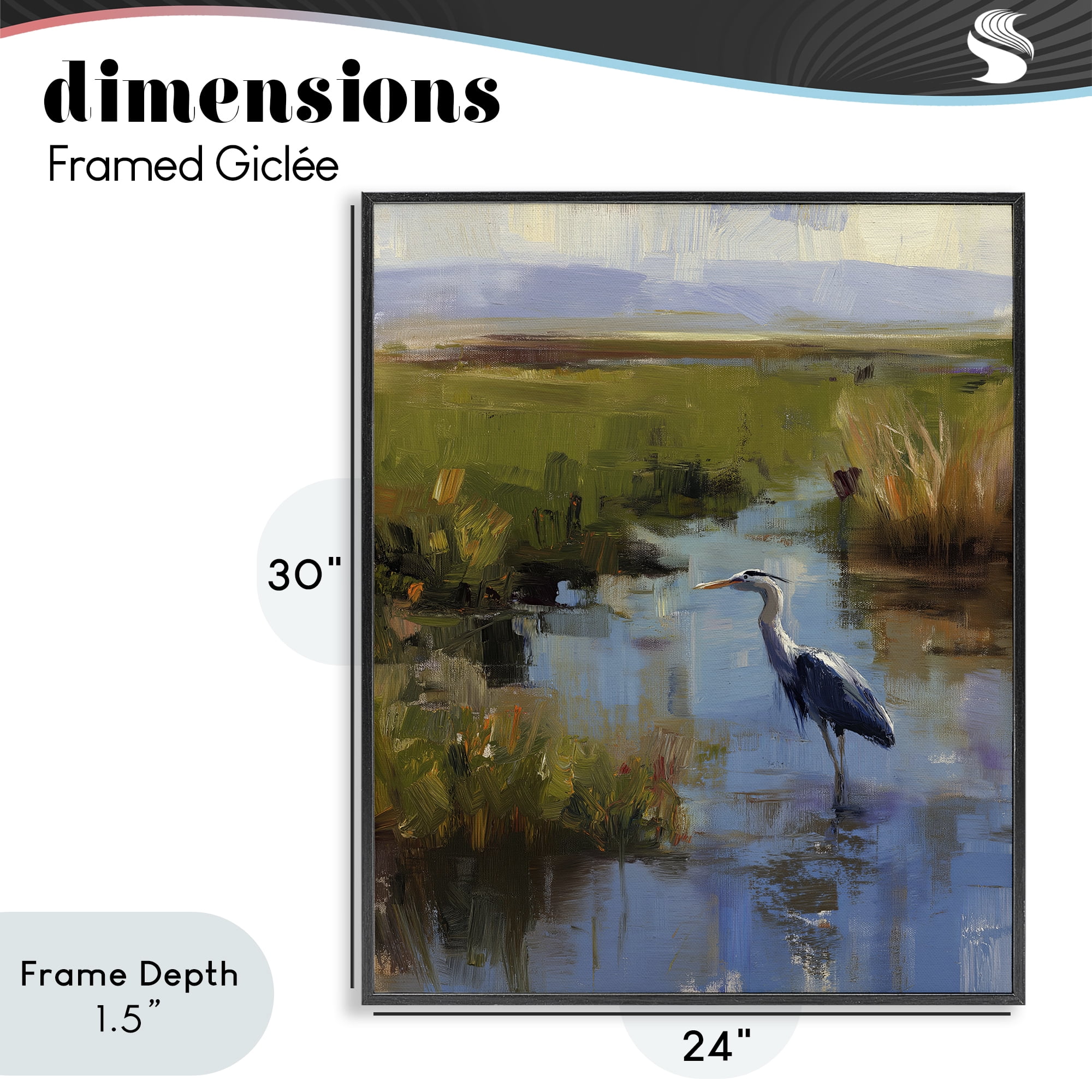 Stupell Industries Bird Among The Reeds Black Framed Giclee Art, design by Svetlana Aleynikova