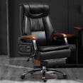 thumbnail image 4 of Leather Editor Office Chairs Swivel Massage Wooden Floor Rolling Armchairs Executive Working Mobile Chaises Office Furniture My Lux Decor Round, 4 of 30