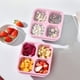 thumbnail image 1 of Bento Box Lunch Containers | 4 Compartment Reusable Divided Food Storage | Wheat Straw Plastic | Leak-Proof Stackable | Microwave Dishwasher Safe | 2 Pack | Blue Green Beige | 6.5x6.1x2.17 Inch, 1 of 7