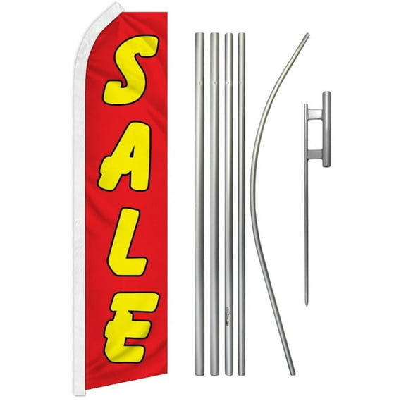 Sale (Red & Yellow) Super Flag & Pole Kit