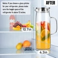 thumbnail image 3 of Baalaka 50oz/1.5L High Borosilicate Glass Pitcher - Hot/Cold Dispenser for Iced Tea, Lemonade, Juice & Milk - Easy Clean & Fridge Shelf Use, 3 of 8