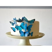 Edible Butterflies ? - Assorted Blue Set of 15 - Cake and Cupcake Toppers, Decoration