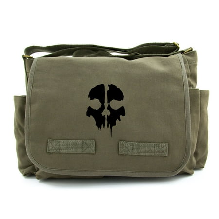Call of Duty Ghost Skull Logo Army Heavyweight Canvas Messenger Shoulder