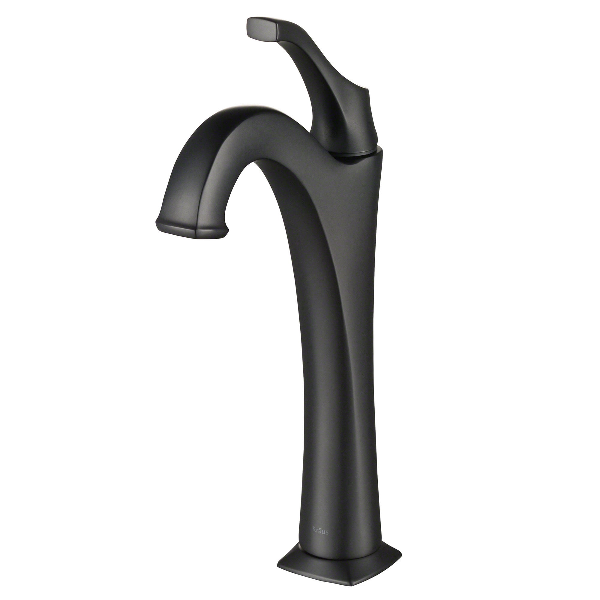 KRAUS Arlo Matte Black Single Handle Vessel Bathroom Faucet with Pop Up