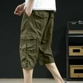 thumbnail image 4 of WRKEKC Cargo Shorts for Men Belt Multiple Pockets Fabric Button Zipper Outdoor Shorts Athletic Work Shorts 7-Inch Shorts with Functional Pockets, 4 of 7