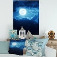 thumbnail image 2 of Designart ' Full Moon Night in Cloudy Sky III ' Nautical & Coastal Canvas Wall Art Print, 2 of 4