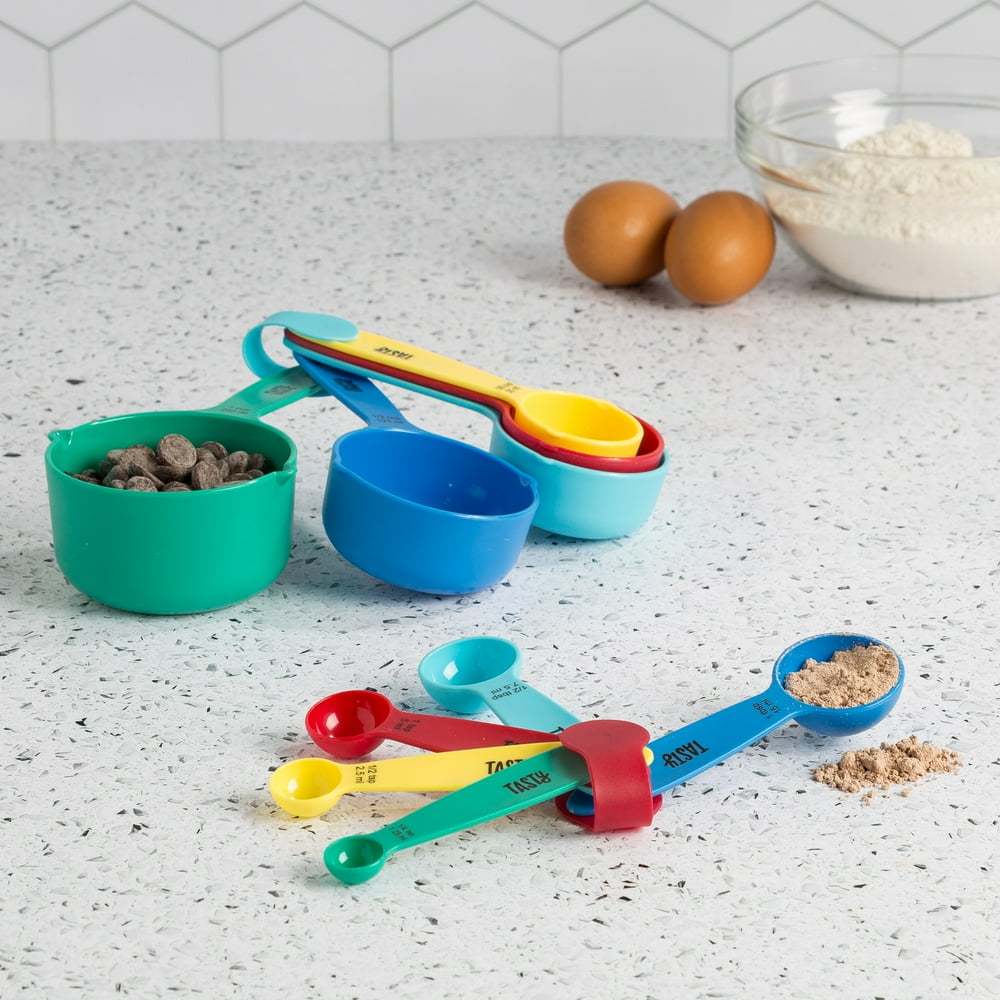 Tasty 10 Piece Measuring Cups and Spoons Set with Pour Spouts
