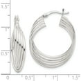 thumbnail image 3 of Sterling Silver Polished Twisted Multi-Hoop Earrings (31.33 X 25.5) Made In India qe14176, 3 of 5