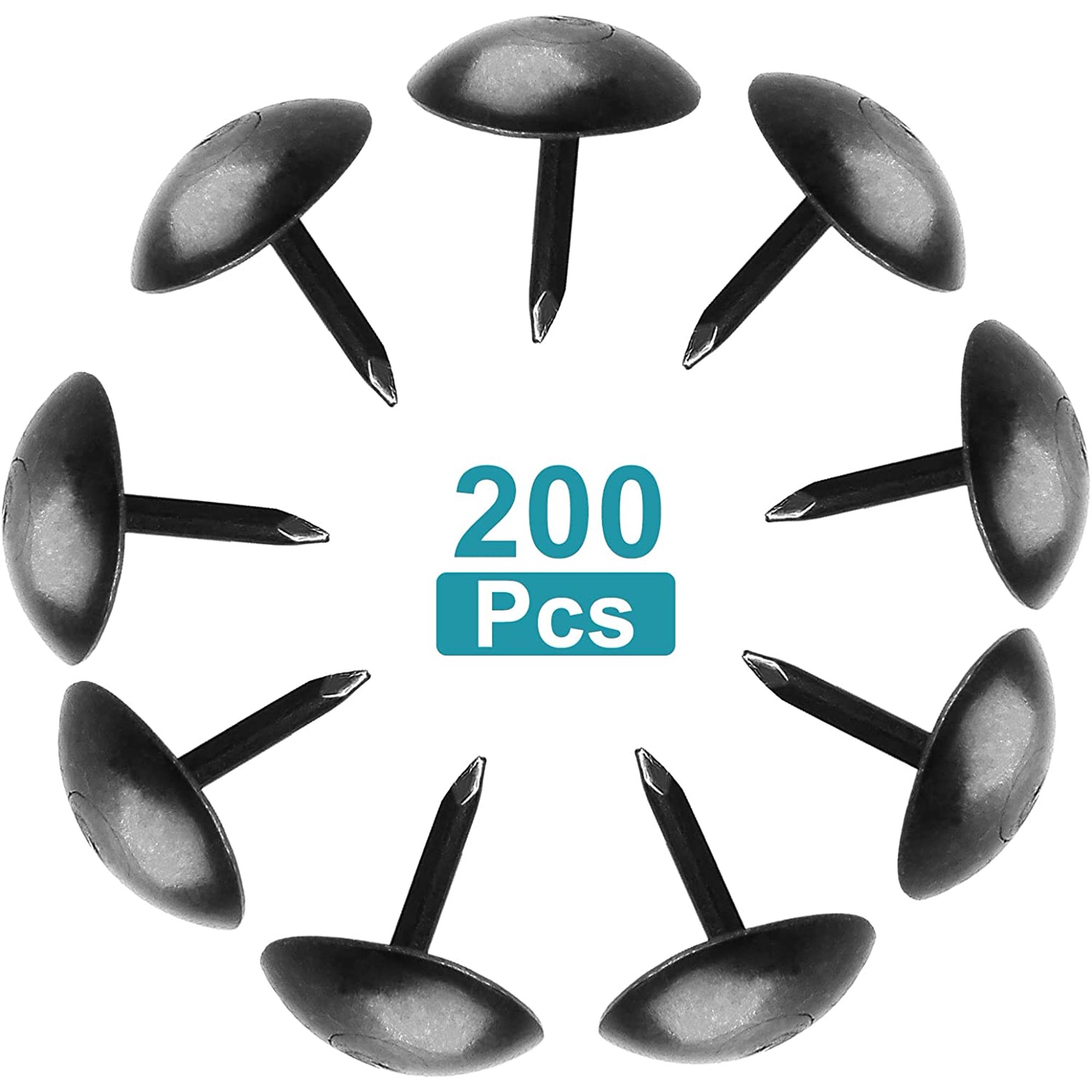 100-Pack Antique Round Head Upholstery Tacks – 7/16" Silver Furniture Nails For DIY Decor, Cork Boards, Leather & Wood (Iron, Electroplated)