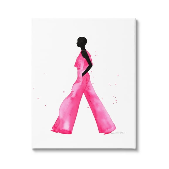 Stupell Industries Modern Trendy Girl Beauty & Fashion Painting Gallery Wrapped Canvas Print Wall Art, 16 x 20