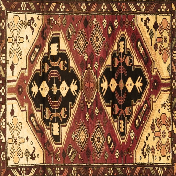 Ahgly Company Indoor Square Persian Brown Traditional Area Rugs, 6' Square