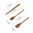 thumbnail image 4 of FZFLZDH 3 Pcs Wooden Flatware Set Japanese Style Wooden Spoons and Wooden Forks Japanese Wooden Utensil Set Natural Wood Cutlery Set+1 Pcs Straw box（Brown）, 4 of 5