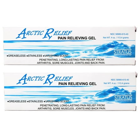 Arctic Relief Pain Relieving Gel , Long-Lasting Relief from Arthritis, Sore Muscles, Joints and Back, 3.5% Natural Menthol, 4 OZ - 2 Pack