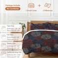 thumbnail image 6 of 3 Piece Independence Day Duvet Cover Set Twin Size,Microfiber Comforter/Quilt Cover with Corner Ties and 2 Pillowcases,Red Blue Fireworks Vintage Abstract All Season Soft Bedding with Zipper Closure, 6 of 8