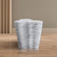 thumbnail image 3 of Meridian Furniture Monza Blanc Intérieur/extérieur Fini Béton Marbre Table d'Appoint, 3 of 9