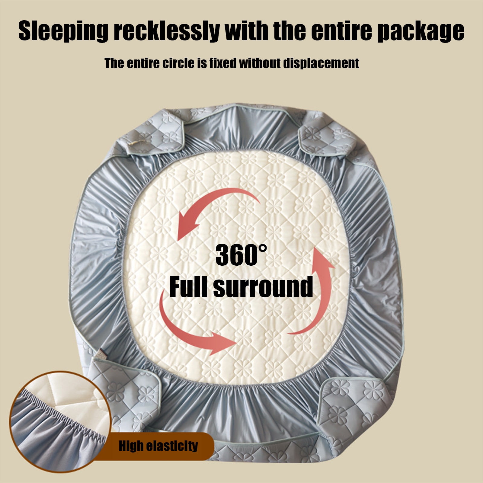 Hmgxay Fitted Sheet Protector, Bed Mattress Cover with Elastic Edges, Cotton Quilted Mattress Pad for All Seasons, Breathable Non-Slip Bed Liner(59.0x78.7 Inches)