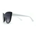 thumbnail image 4 of Womens Oversized Shield Cat Eye Inset Lens Sunglasses Black White Smoke, 4 of 4