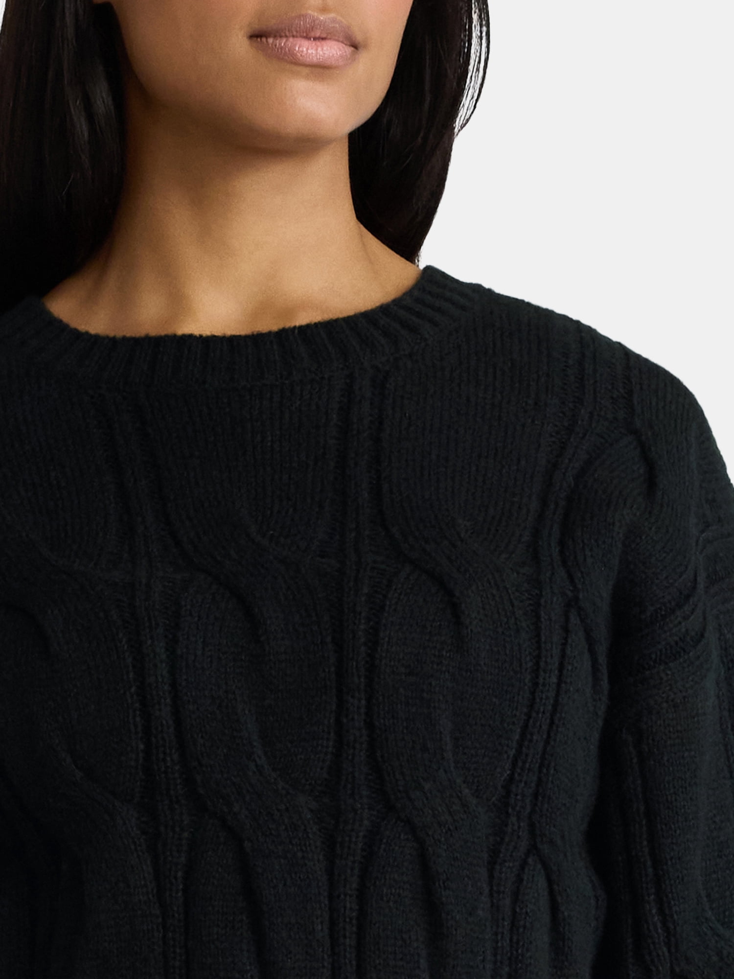 Madden NYC Women's Cable Knit Sweater, Midweight, Sizes XXS-XXL
