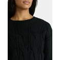 thumbnail image 3 of Madden NYC Women's Cable Knit Sweater, Midweight, Sizes XXS-XXL, 3 of 4
