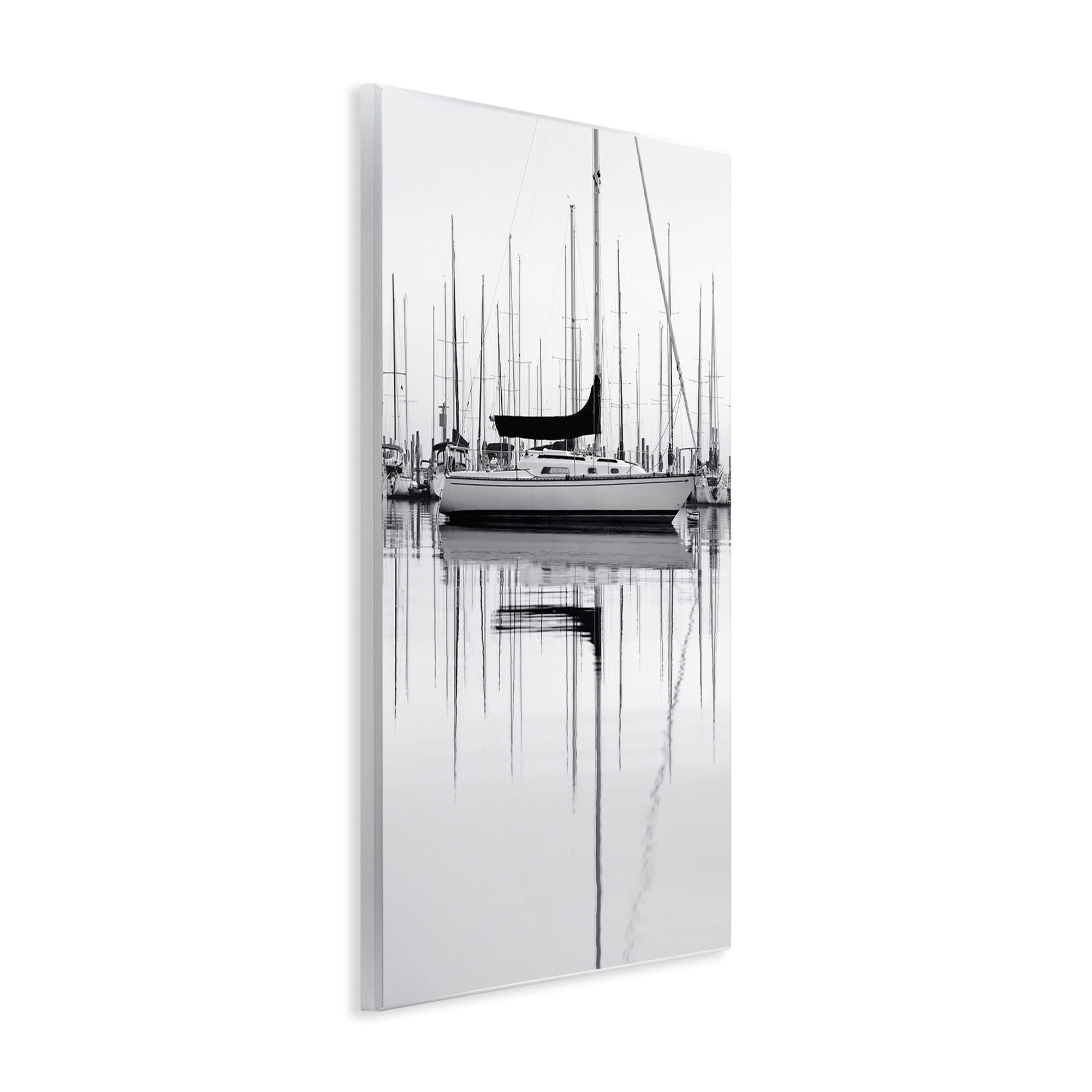 Stupell Industries Monochrome Boat Harbor Transportation Photography Unframed Art Print Wall Art, 10 x 15
