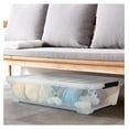 thumbnail image 5 of Plastic Underbed Storage Box, 40 Quart Clear Shallow Box with Wheels Set of 3, 5 of 7