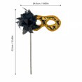 thumbnail image 3 of Green Gold Masquerade Mask for Women 13 Inch Masquerade Mask with Stick Mardi Gras Mask for Party Holiday Events, 1 Pack, 3 of 4