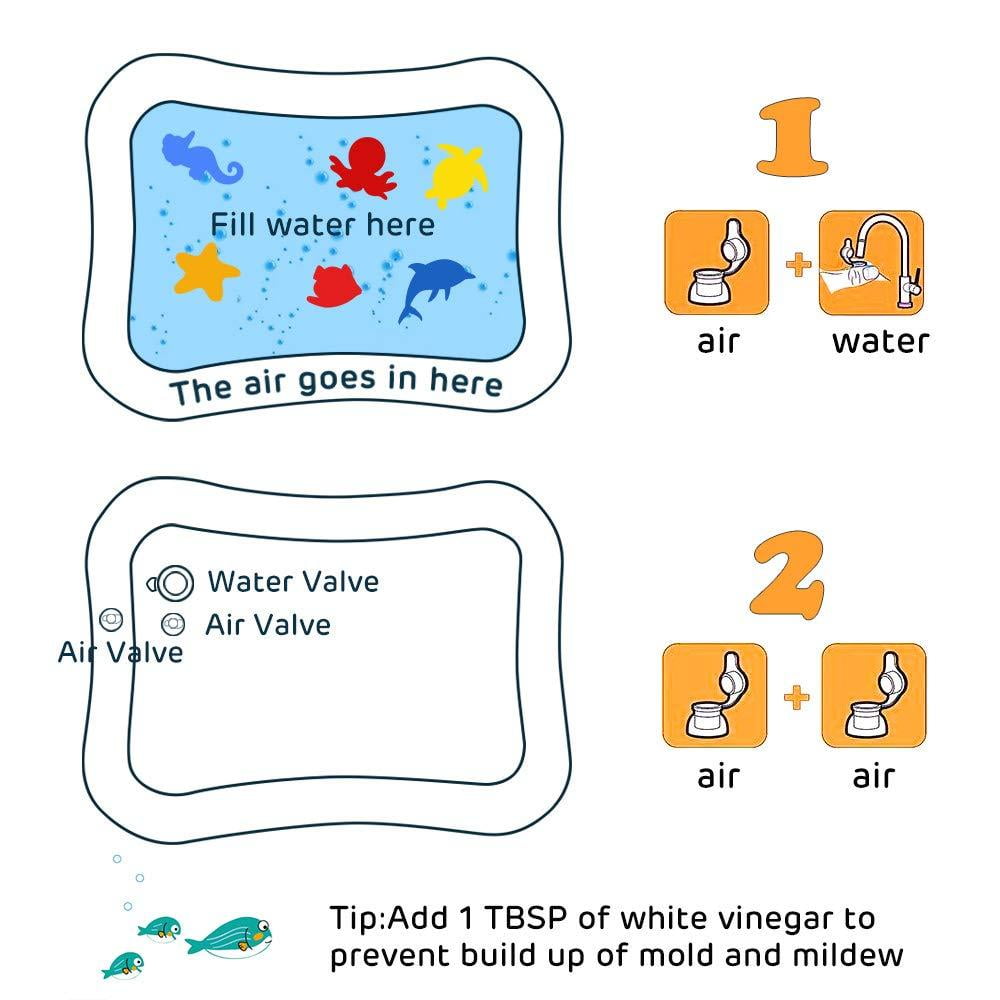 magifire tummy time baby water mat infant toy inflatable play mat for 3 6 9 months newborn boy girl
