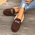 thumbnail image 4 of OKBOP Women's Round Toe Faux Suede Loafers, Flat Sleek Design Dress, 4 of 5
