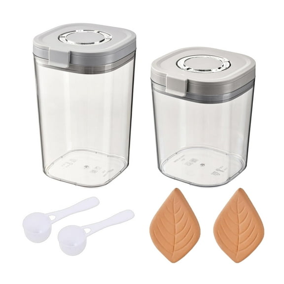 Airtight Brown, Containers Storage Set, Brown Sugar Keeper with Lid, 63Oz & 45Oz Clear Jar for Moisture Control