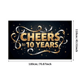 thumbnail image 3 of LUUFILx 10th Anniversary Backdrop Banner Cheers to 10 Years Anniversary Decorations Party Supplies Celebration Event Photography Props Background Elegant Décor, 3 of 8