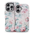 thumbnail image 2 of DesignSkinz Scratch-Resistant Hard Slim Case Compatible with iPhone 14 Plus (Compatible with MagSafe) - Coral & Blue Grunge Watercolor Floral, 2 of 9