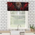thumbnail image 3 of Leopard Floral Curtains Valances for Home Decor Valentine's Day Romantic Red Rose Window Valance for Bedroom Bathroom Living Room Dining Room Valances Set 54 by 18 in, 1 Panel, 3 of 6