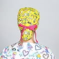 thumbnail image 3 of Gorro médico con botones Bouffant Hat con banda para el sudor para mujeres y hombres Rojo Verde, 3 of 4