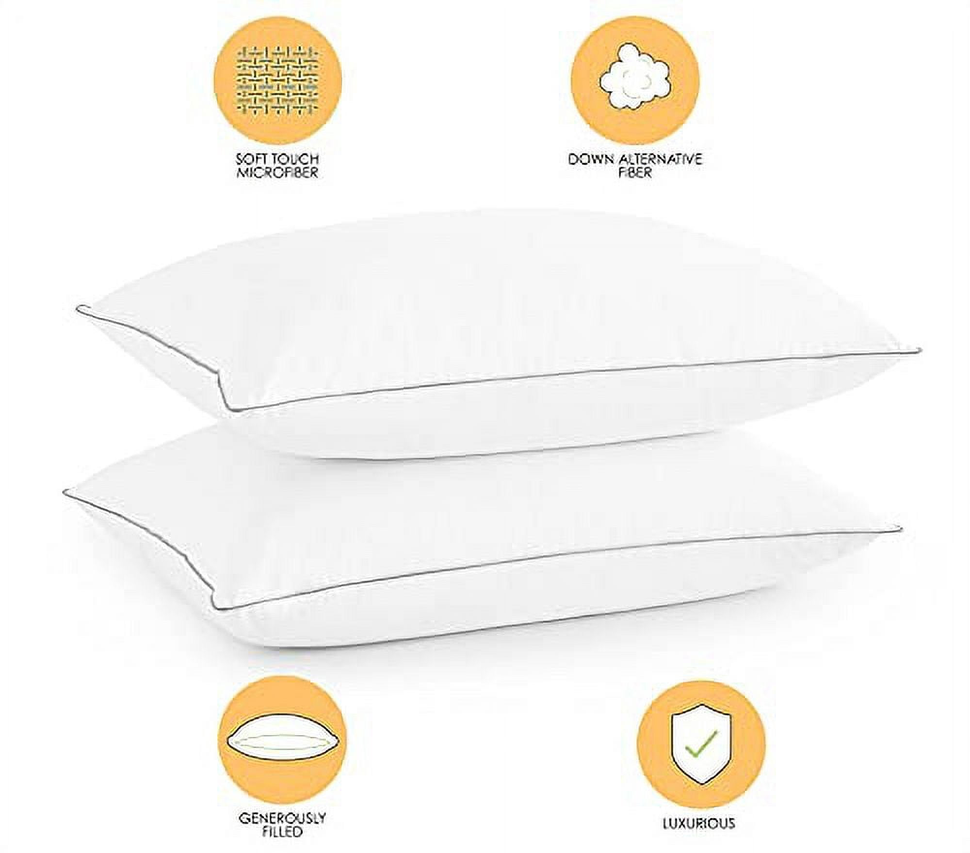 Casa Platino Pillows Standard Size Set of 4 – Soft & Medium Standard Bed Pillow, Luxury Sleep Quality, Easy to Clean, Ideal for Neck Support