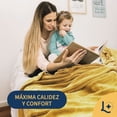 thumbnail image 3 of Cobija King, Frazada Ultra Suave, 100% Microfibra de Poliéster Premium (Mostaza) Laila Comfort., 3 of 8