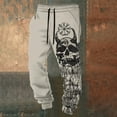 thumbnail image 2 of CONZONE Men's Baggy Sweatpants Wide Leg Pants for Men Trendy Elastic Waist Viking Mythology Graphic Y2K Soft Streetwear Joggers With Pocket, 2 of 3