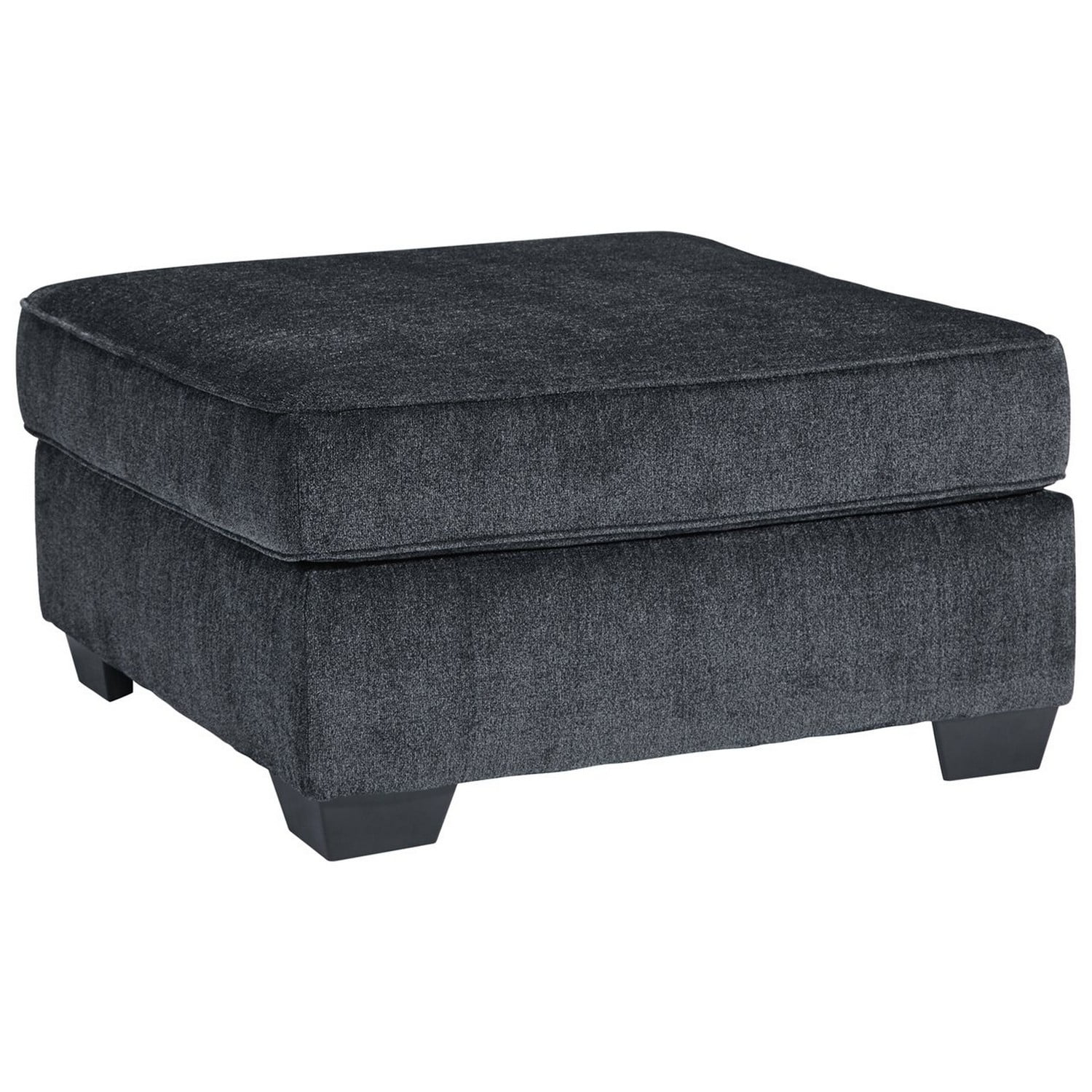 Square Fabric Upholstered Oversized Accent Ottoman, Charcoal Gray
