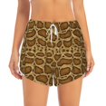 thumbnail image 2 of Balery Snake Skin Pantalones cortos deportivos para mujer con forro y dos bolsillos, elásticos, para entrenamiento, gimnasio, yoga-XX-Large, 2 of 7