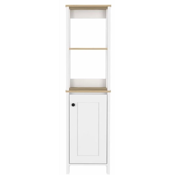 St. Clair Linen Cabinet, Two Interior Shelves, Two Open Shelves, Single Door Light Oak / White