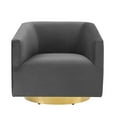 thumbnail image 3 of Modway Twist Performance Velvet Swivel Chair in Gold & Charcoal, 3 of 8