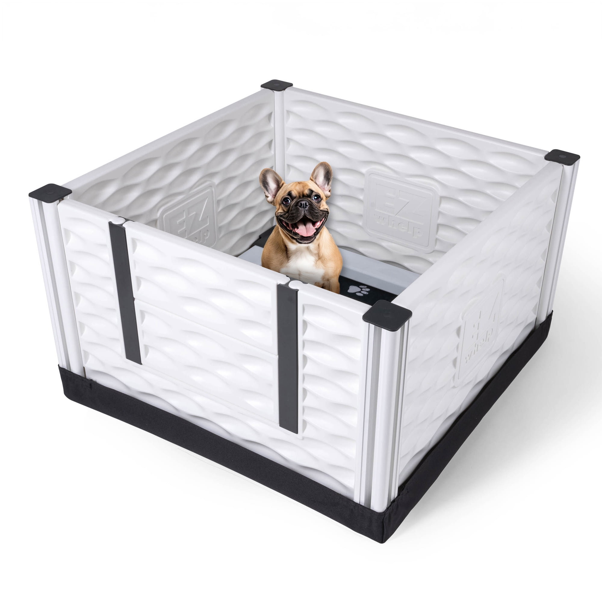 EZwhelp EZclassic 28 x28 Puppy Dog Whelping Box Playpen w Rails Liner Black Walmart
