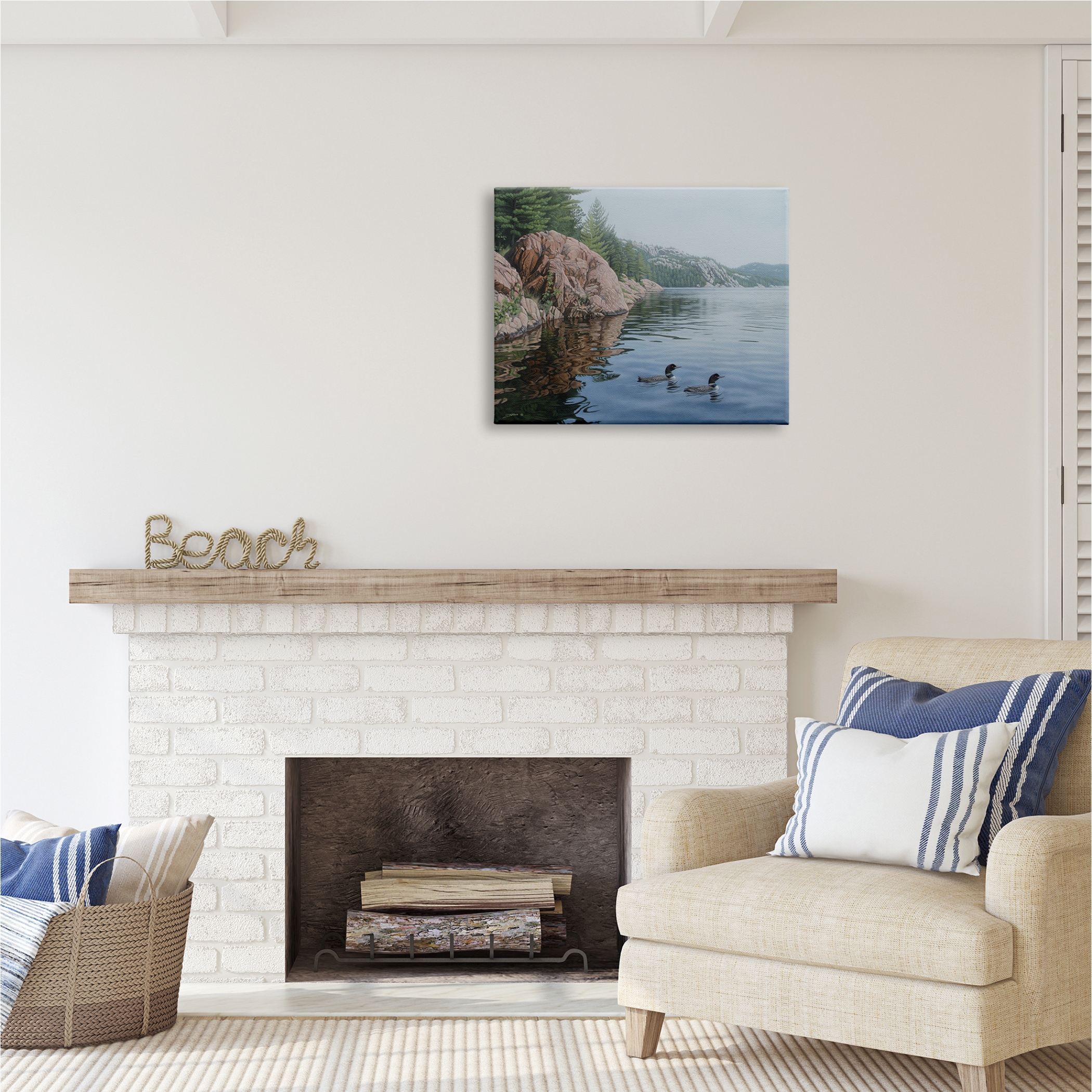 Stupell Industries Swimming Ducks Landscape Nature Photography Gallery Wrapped Canvas Print Wall Art, 30 x 24