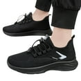 thumbnail image 3 of Rrunsv Men'S Running Shoes Shoes Men Work Breathable Lightweight Lace Up Sneakers Black,8, 3 of 5