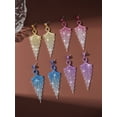 thumbnail image 2 of Sunyuer Rhinestone Earrings for women,Long Earrings Dangle Dangling Bling Earring Crystal Rhinestone Statement Drop Tassels rhombus Earrings for Prom Fashion Jewelry, 2 of 7